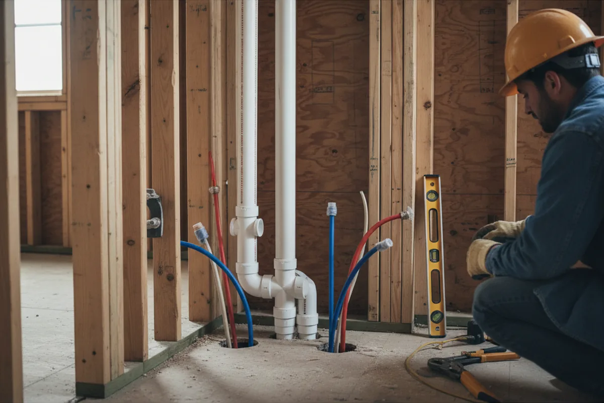 Drain and supply rough-in during Garbage Disposal Repair in Le Claire